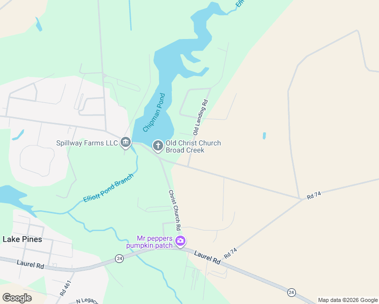 map of restaurants, bars, coffee shops, grocery stores, and more near 33-57 Old Landing Rd in Laurel