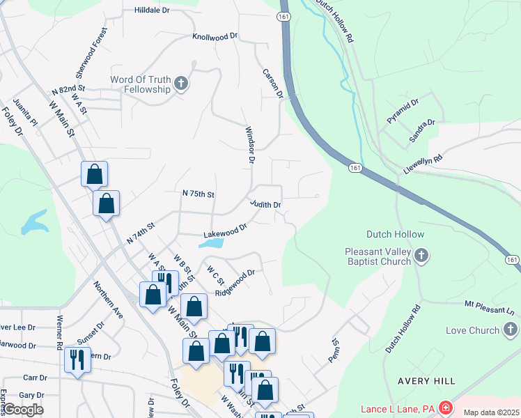 map of restaurants, bars, coffee shops, grocery stores, and more near 600 North 74th Street in Belleville
