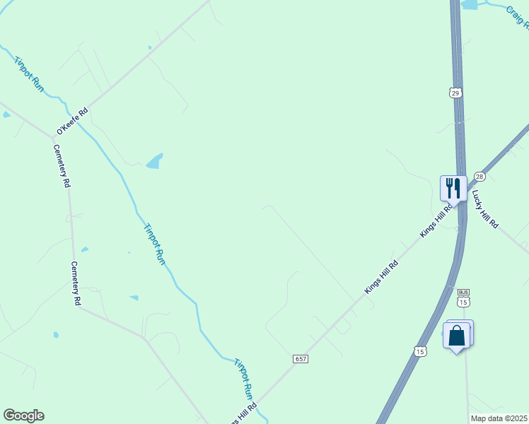 map of restaurants, bars, coffee shops, grocery stores, and more near 11405 Wahdan Farm Road in Bealeton