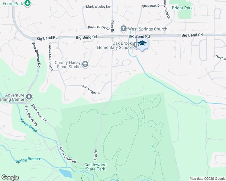 map of restaurants, bars, coffee shops, grocery stores, and more near 267 Arbors At Bridle Path in Wildwood
