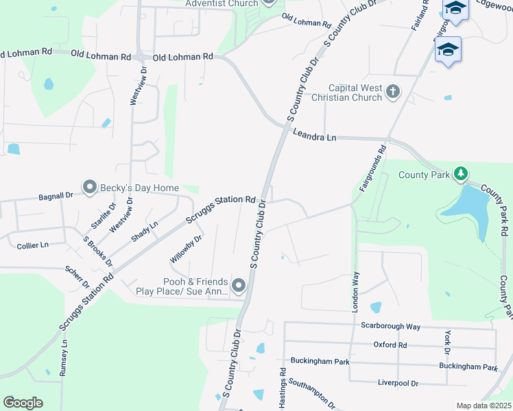 map of restaurants, bars, coffee shops, grocery stores, and more near 4809 Scruggs Station Road in Jefferson City