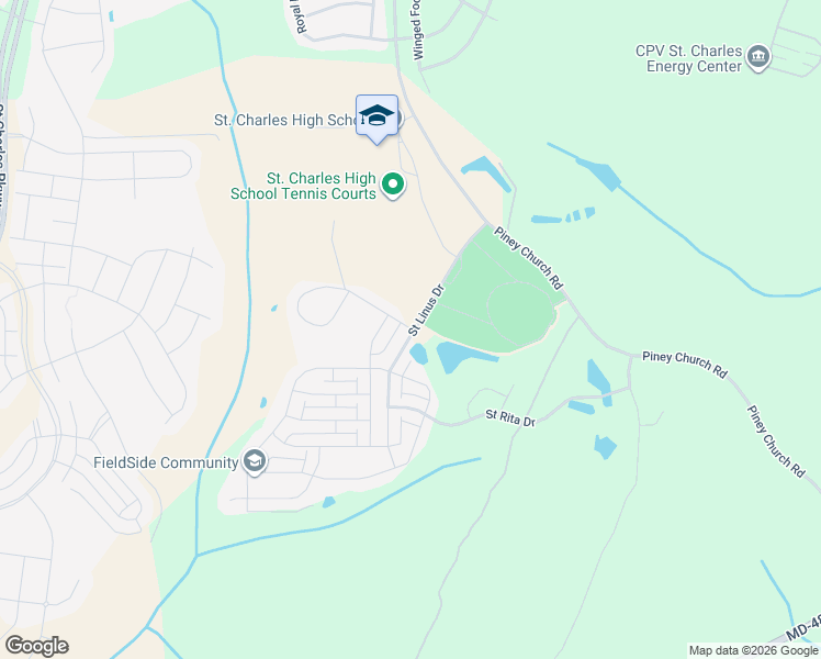 map of restaurants, bars, coffee shops, grocery stores, and more near 5196 Mudville Lane in Waldorf