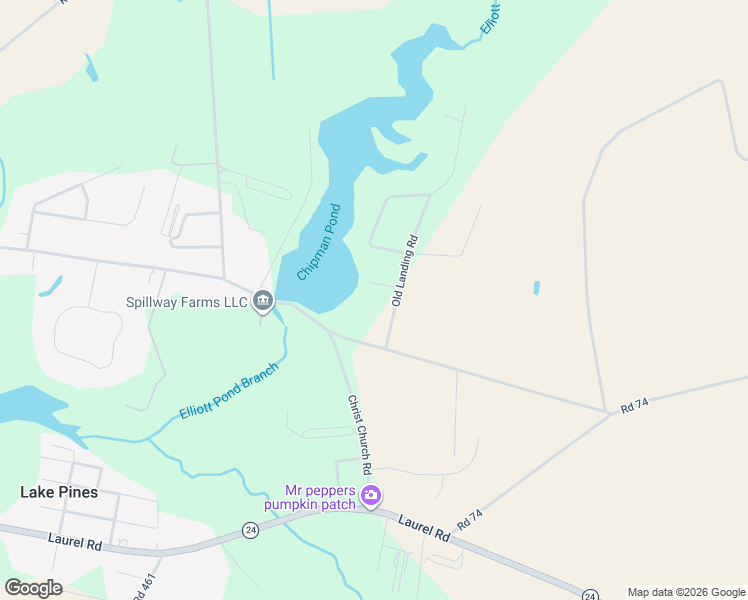 map of restaurants, bars, coffee shops, grocery stores, and more near 30948 Old Landing Road in Laurel