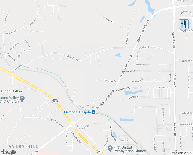 map of restaurants, bars, coffee shops, grocery stores, and more near 1951 Hawksbill Drive in Belleville