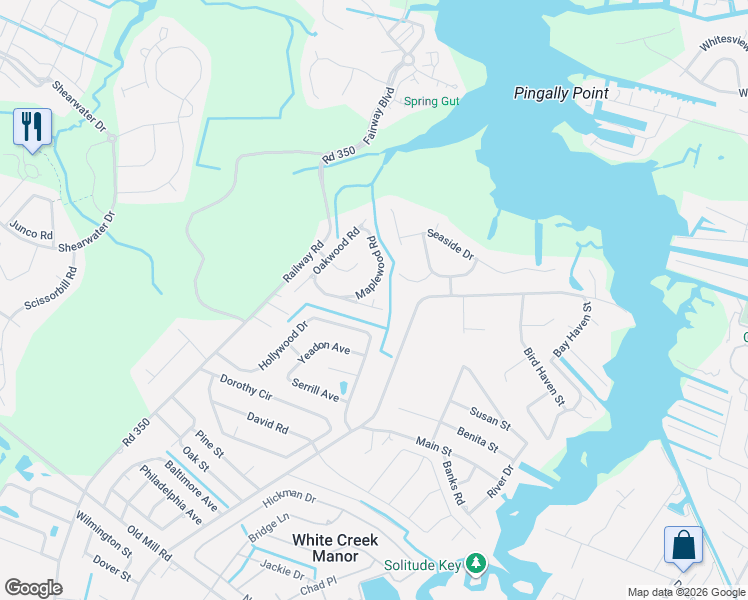 map of restaurants, bars, coffee shops, grocery stores, and more near 37189 Pinewood Road in Ocean View