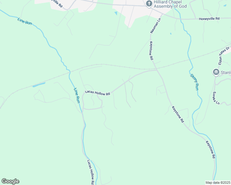 map of restaurants, bars, coffee shops, grocery stores, and more near 101 Good Lane in Stanley