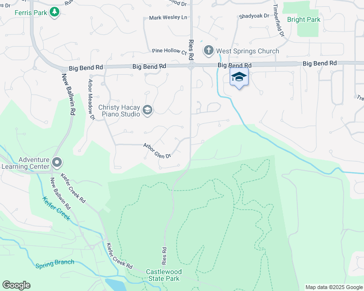 map of restaurants, bars, coffee shops, grocery stores, and more near 316 Arbor Glen Drive in Ballwin