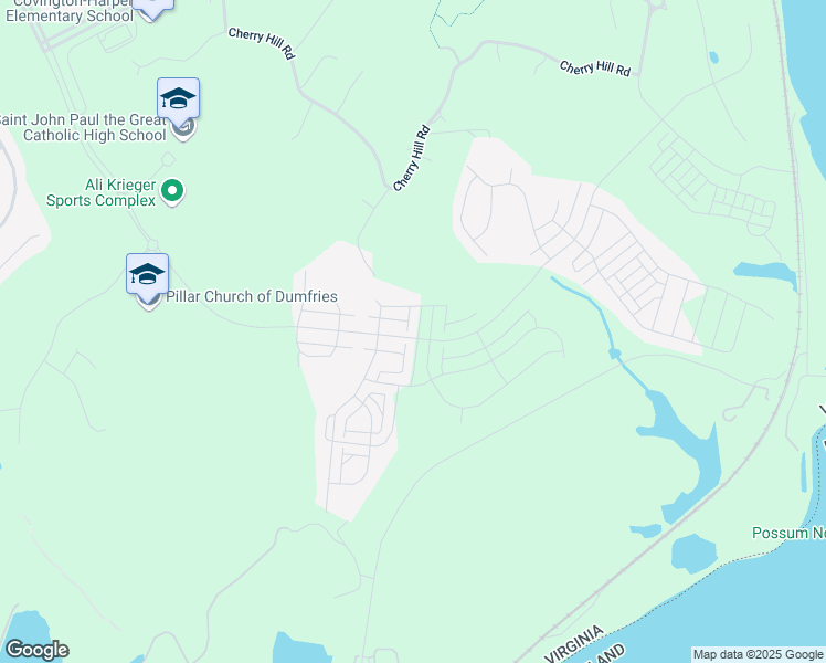 map of restaurants, bars, coffee shops, grocery stores, and more near 17924 Spotted Oak Road in Dumfries