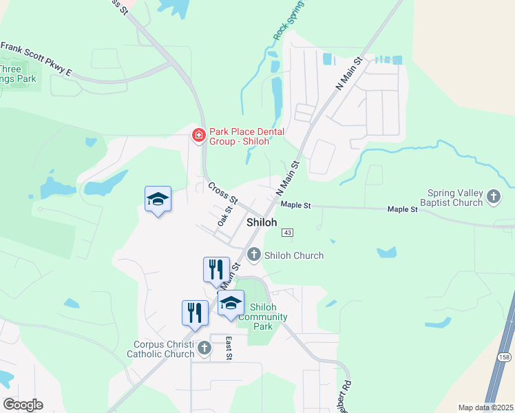 map of restaurants, bars, coffee shops, grocery stores, and more near in Shiloh