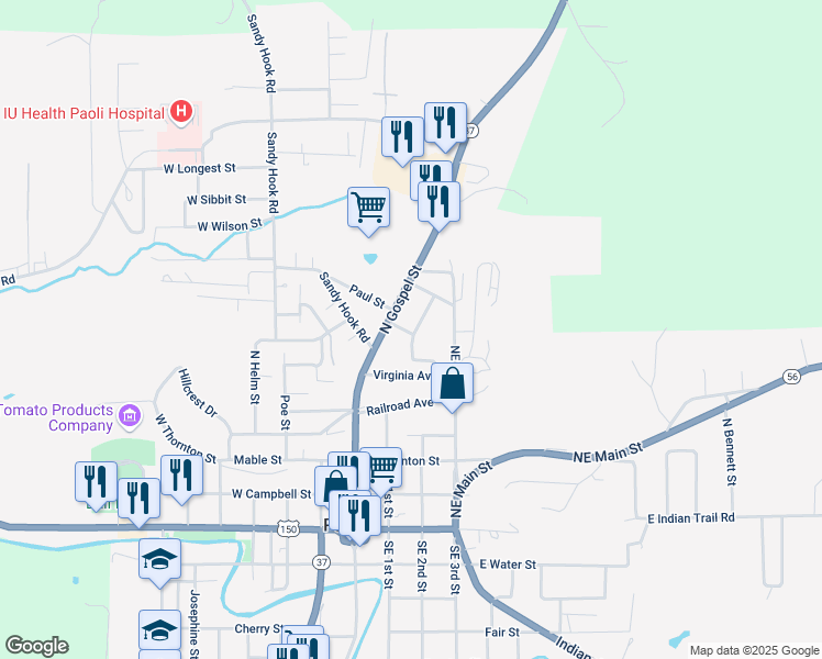 map of restaurants, bars, coffee shops, grocery stores, and more near 518 Walnut Street in Paoli