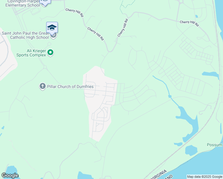 map of restaurants, bars, coffee shops, grocery stores, and more near 1802 River Heritage Boulevard in Dumfries