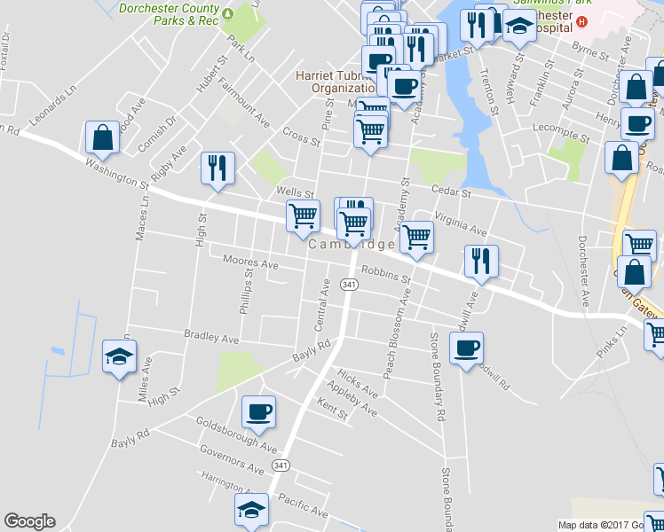 map of restaurants, bars, coffee shops, grocery stores, and more near 506 Robbins Street in Cambridge
