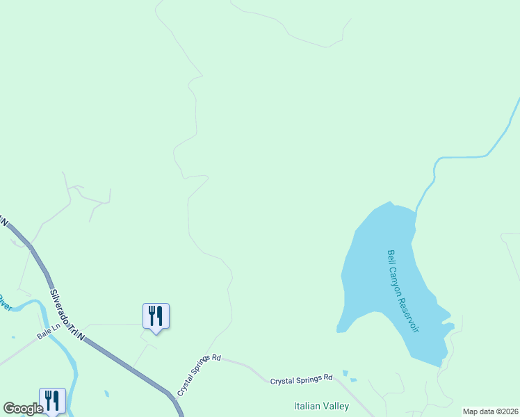 map of restaurants, bars, coffee shops, grocery stores, and more near 256 North Fork Crystal Springs Road in St. Helena