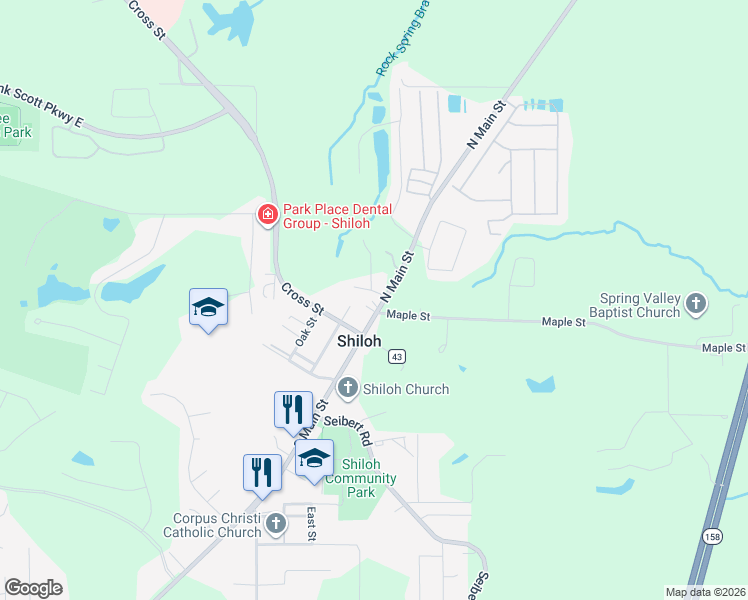 map of restaurants, bars, coffee shops, grocery stores, and more near 133 North Main Street in O'Fallon