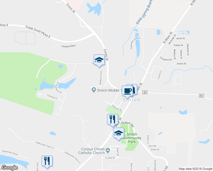 map of restaurants, bars, coffee shops, grocery stores, and more near 1703 Cross Street in O'Fallon