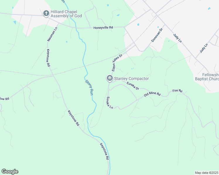 map of restaurants, bars, coffee shops, grocery stores, and more near 1040 Eldon Yates Drive in Stanley