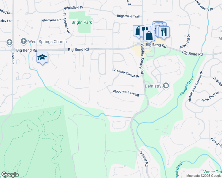 map of restaurants, bars, coffee shops, grocery stores, and more near 506 Oaktree Crossing Court in Ballwin