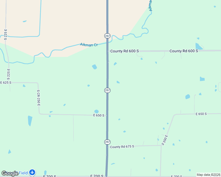 map of restaurants, bars, coffee shops, grocery stores, and more near 6345 Indiana 257 in Montgomery
