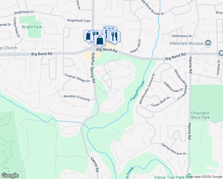 map of restaurants, bars, coffee shops, grocery stores, and more near 700 Ridgeside Drive in Ballwin