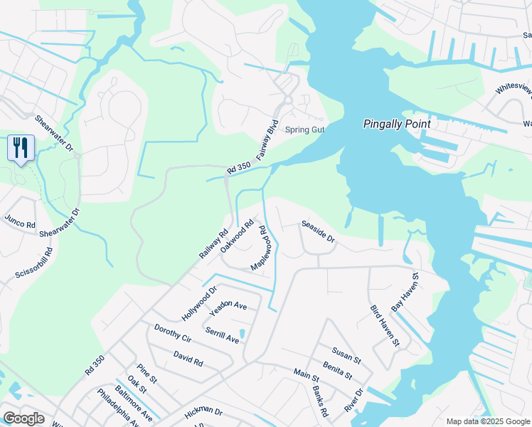 map of restaurants, bars, coffee shops, grocery stores, and more near 31000 Oakwood Road in Ocean View