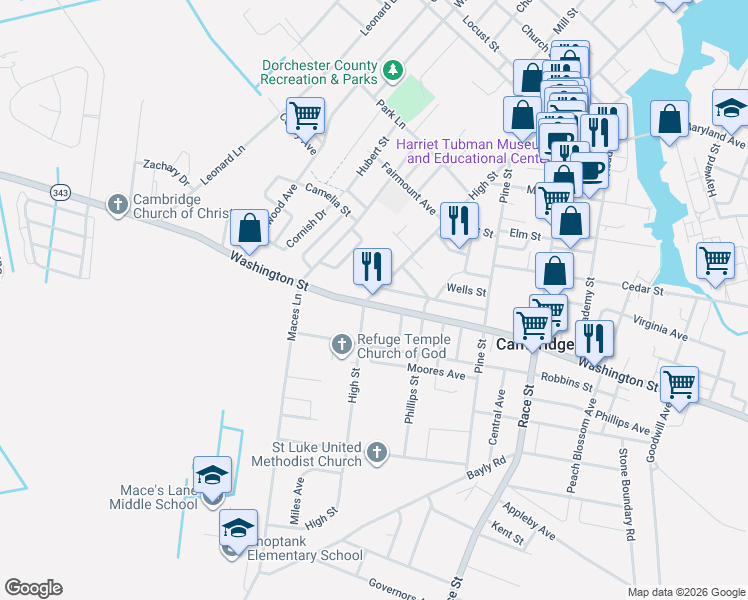 map of restaurants, bars, coffee shops, grocery stores, and more near 748 High Street in Cambridge