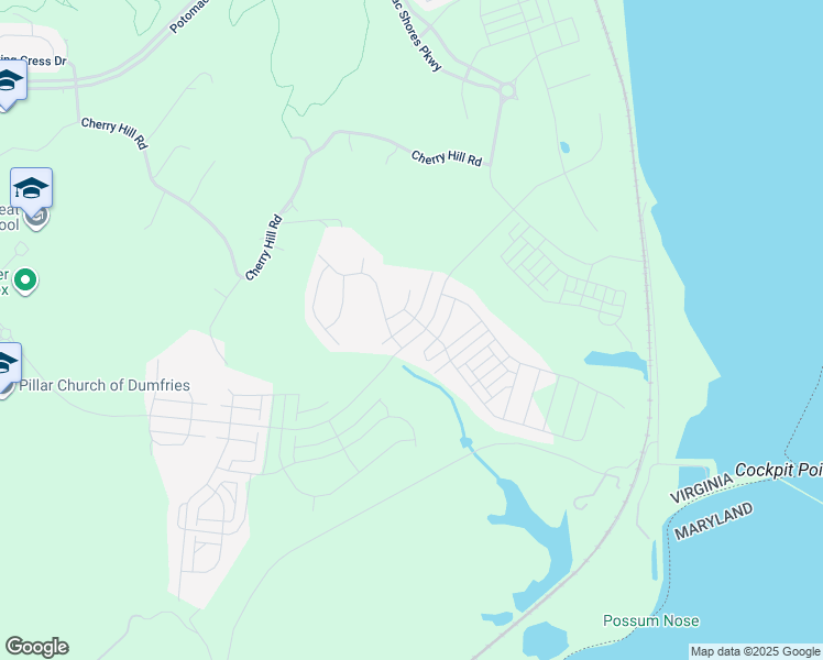 map of restaurants, bars, coffee shops, grocery stores, and more near 1836 River Heritage Boulevard in Dumfries
