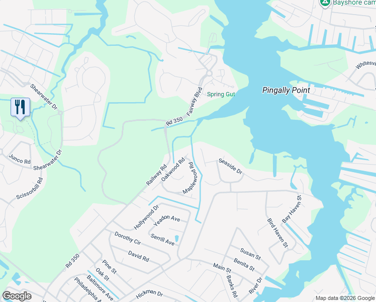 map of restaurants, bars, coffee shops, grocery stores, and more near 31000 Oakwood Road in Ocean View