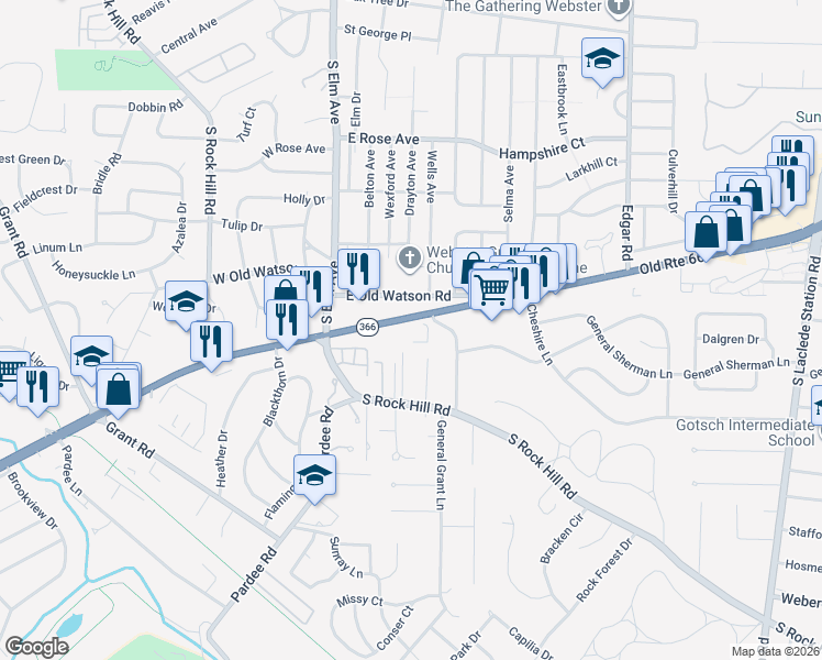 map of restaurants, bars, coffee shops, grocery stores, and more near 8500 Watson Road in St. Louis