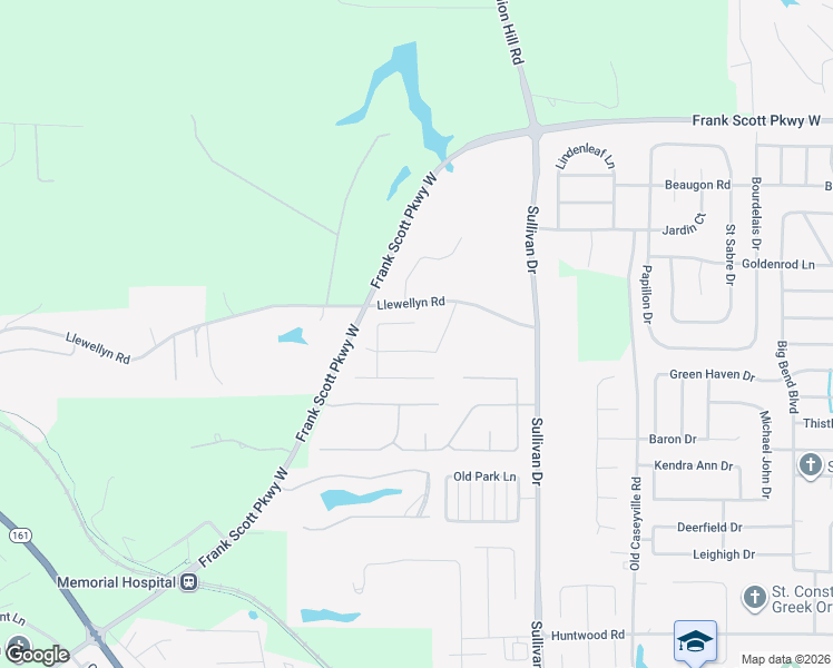 map of restaurants, bars, coffee shops, grocery stores, and more near 1743 Ambrose Terrace Drive in Belleville