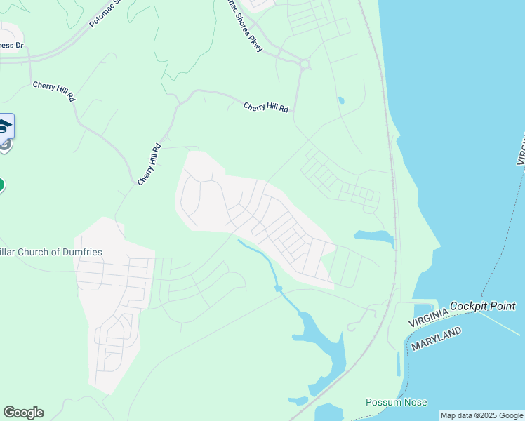 map of restaurants, bars, coffee shops, grocery stores, and more near 1815 River Heritage Boulevard in Dumfries