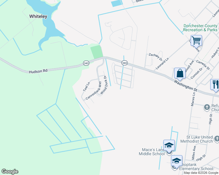 map of restaurants, bars, coffee shops, grocery stores, and more near 401 Wood Duck Drive in Cambridge