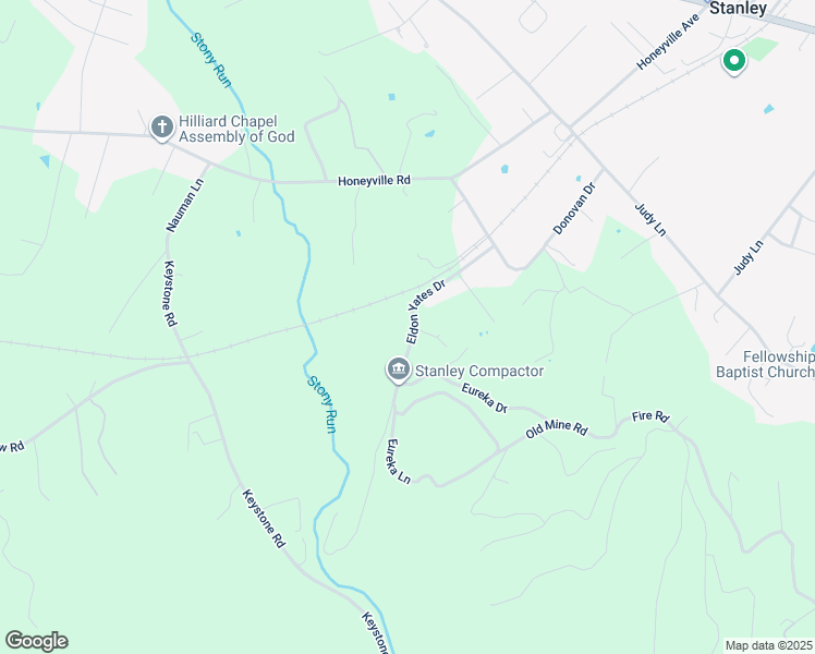 map of restaurants, bars, coffee shops, grocery stores, and more near 566 Eldon Yates Drive in Stanley