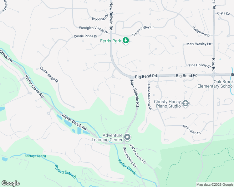 map of restaurants, bars, coffee shops, grocery stores, and more near 615 Pine Ridge Trails Court in Ballwin