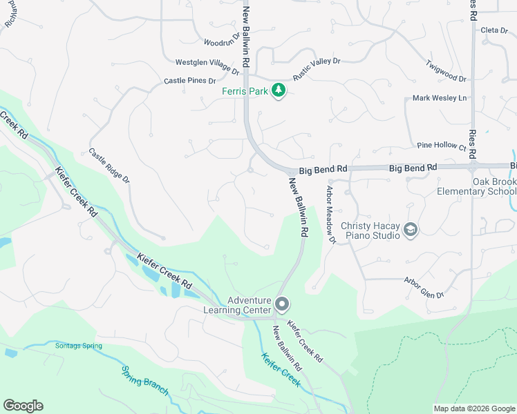 map of restaurants, bars, coffee shops, grocery stores, and more near 615 Pine Ridge Trails Court in Ballwin