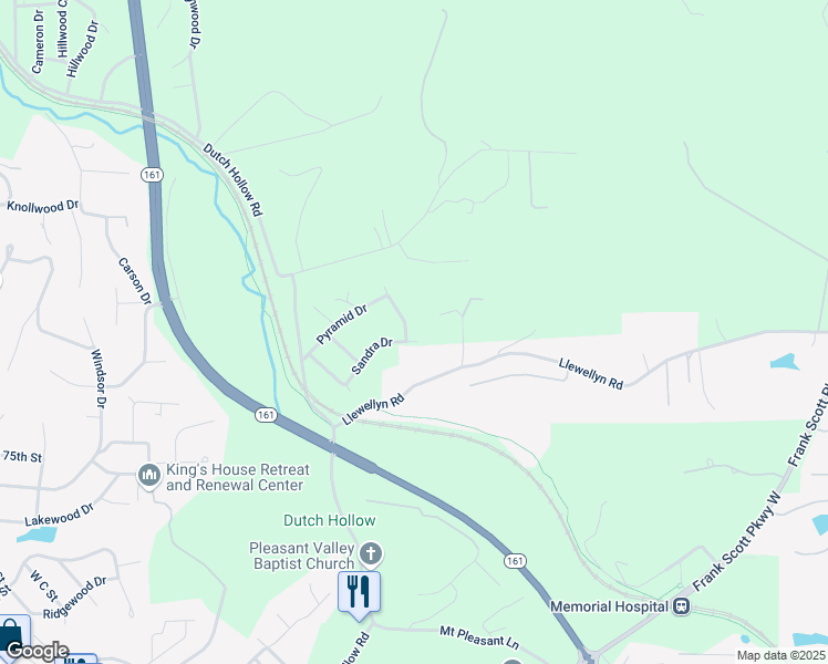 map of restaurants, bars, coffee shops, grocery stores, and more near 109 Nanette Drive in Belleville