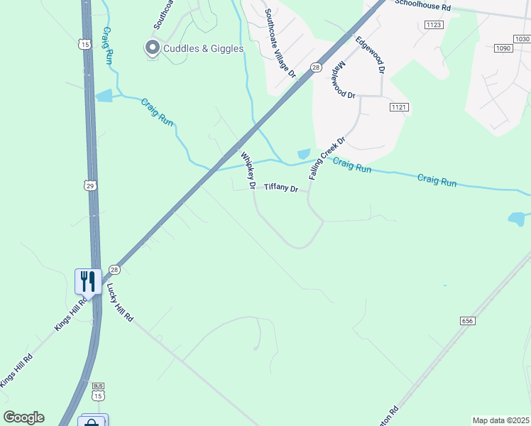 map of restaurants, bars, coffee shops, grocery stores, and more near 11335 Whipkey Drive in Bealeton