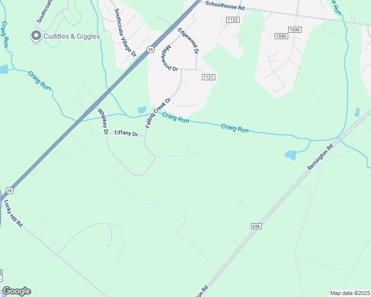 map of restaurants, bars, coffee shops, grocery stores, and more near 11385 Falling Creek Drive in Bealeton