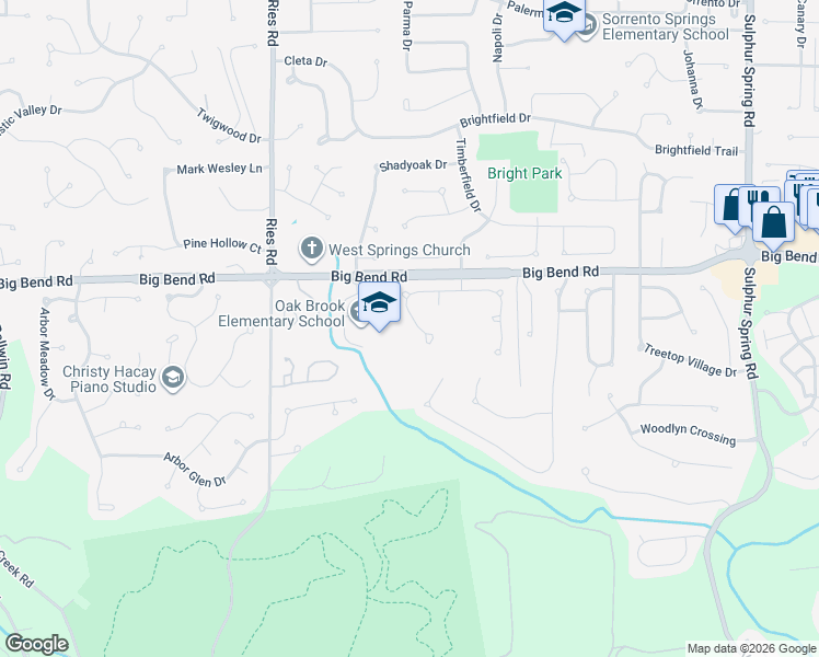 map of restaurants, bars, coffee shops, grocery stores, and more near 239 Arbor Trails Drive in Ballwin
