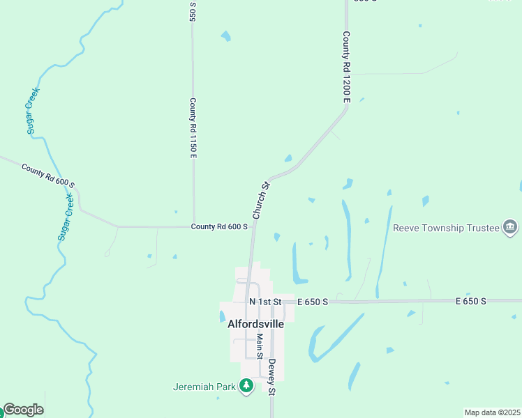 map of restaurants, bars, coffee shops, grocery stores, and more near 6164 Church Street in Loogootee
