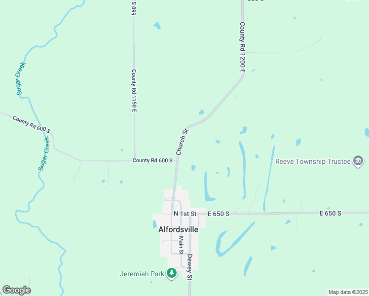 map of restaurants, bars, coffee shops, grocery stores, and more near 6164 Church Street in Loogootee