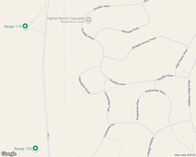 map of restaurants, bars, coffee shops, grocery stores, and more near 6602 Ocatillo View in Pueblo