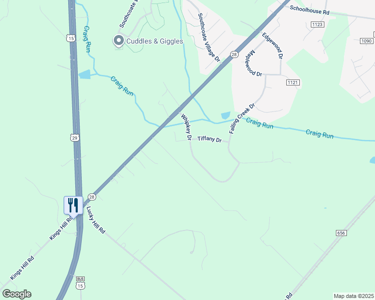 map of restaurants, bars, coffee shops, grocery stores, and more near 11318 Whipkey Drive in Bealeton