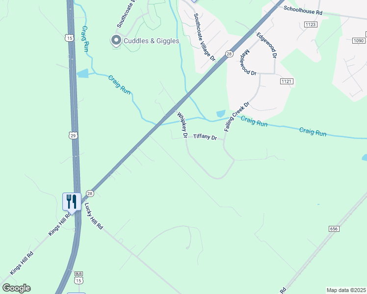 map of restaurants, bars, coffee shops, grocery stores, and more near 11318 Whipkey Drive in Bealeton