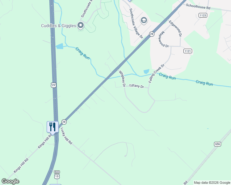 map of restaurants, bars, coffee shops, grocery stores, and more near 7017 Tiffany Ct in Bealeton