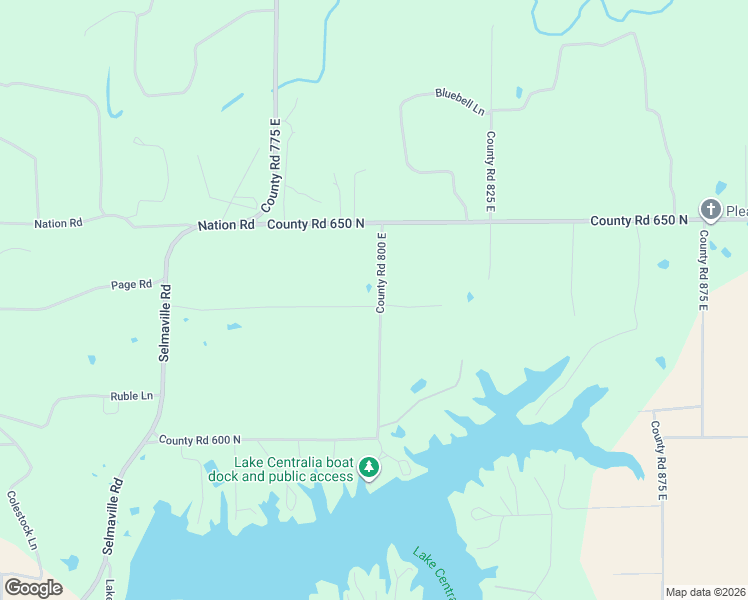 map of restaurants, bars, coffee shops, grocery stores, and more near 2523 County Road 800 East in Salem
