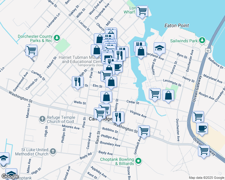map of restaurants, bars, coffee shops, grocery stores, and more near 405 Pleasant Street in Cambridge