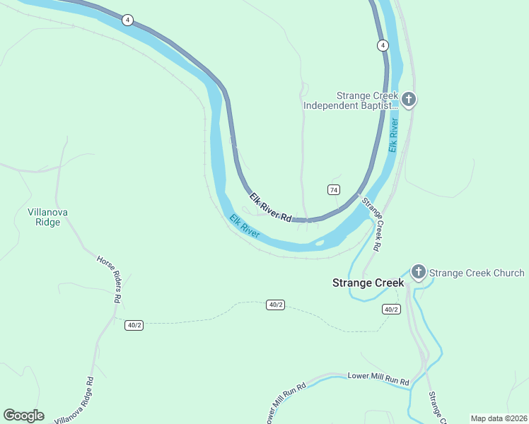 map of restaurants, bars, coffee shops, grocery stores, and more near 2678 Elk River Road in Frametown