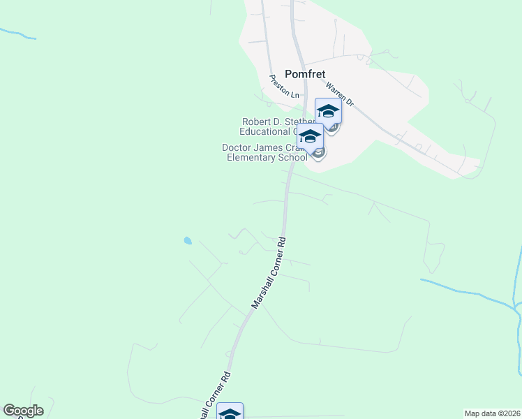 map of restaurants, bars, coffee shops, grocery stores, and more near 5300 Robert Lee Place in Pomfret