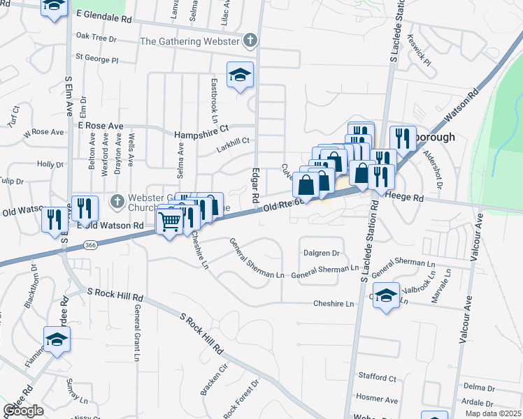 map of restaurants, bars, coffee shops, grocery stores, and more near 8216 Watson Rd in St Louis