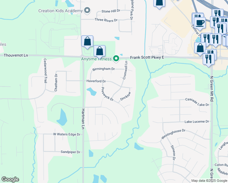 map of restaurants, bars, coffee shops, grocery stores, and more near 1189 Cromwell Lane in Belleville